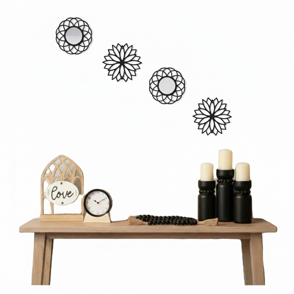 Decorate your space with this 10 item housewares bundle black wood light accent